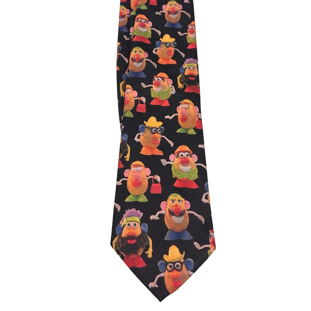 Ralph Marlin Mr. Potato Head Novelty‎ Necktie Black Kitsch Toycore Retro USA